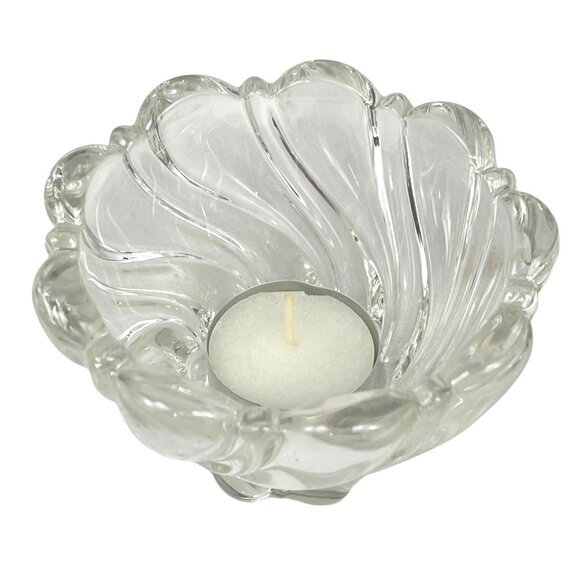 Mikasa Peppermint Clear Glass Candleholder Germany 9721019 - Picture 3 of 8